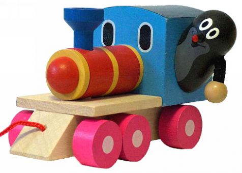 Holz-Eisenbahn mit dem kleinen Maulwurf 